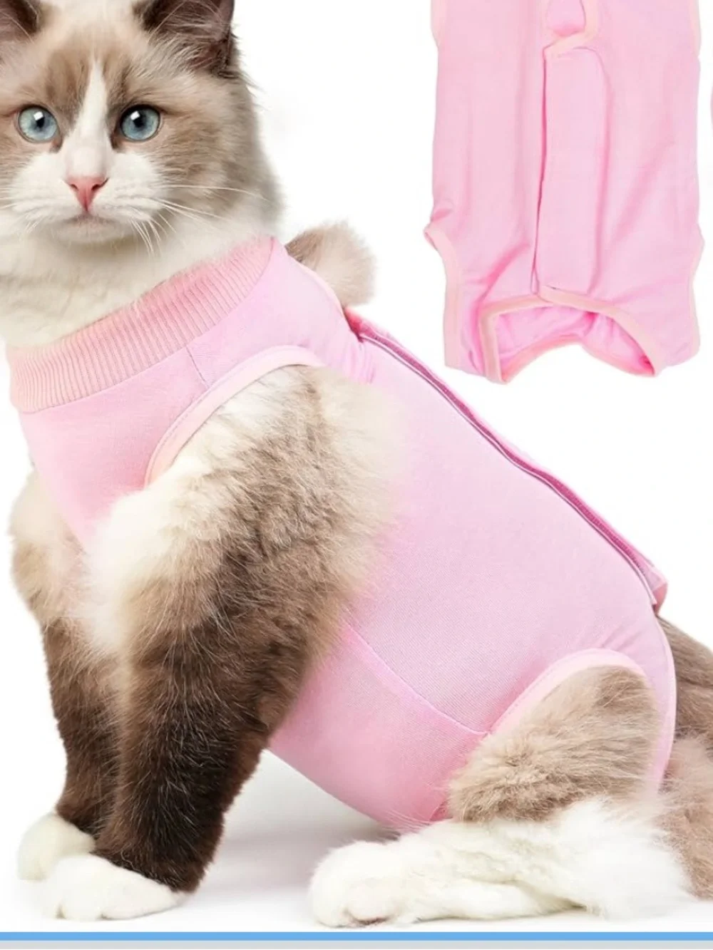 Pink Recovery Cat Onesie - Post-Surgery Comfort suit - size small